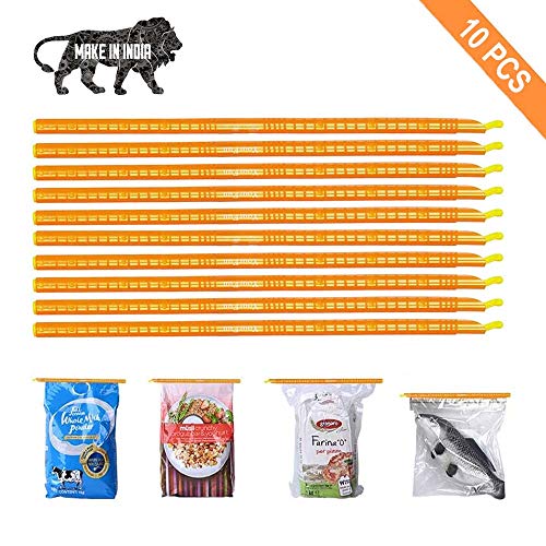INOVERA (LABEL) Plastic Airtight Leakproof Bag Sealer Sealing Clips Sticks Chips, Pack of 10 (Assorted Color, Made in India) - Image 2