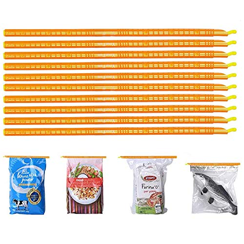 INOVERA (LABEL) Plastic Airtight Leakproof Bag Sealer Sealing Clips Sticks Chips, Pack of 10 (Assorted Color, Made in India) - Image 1