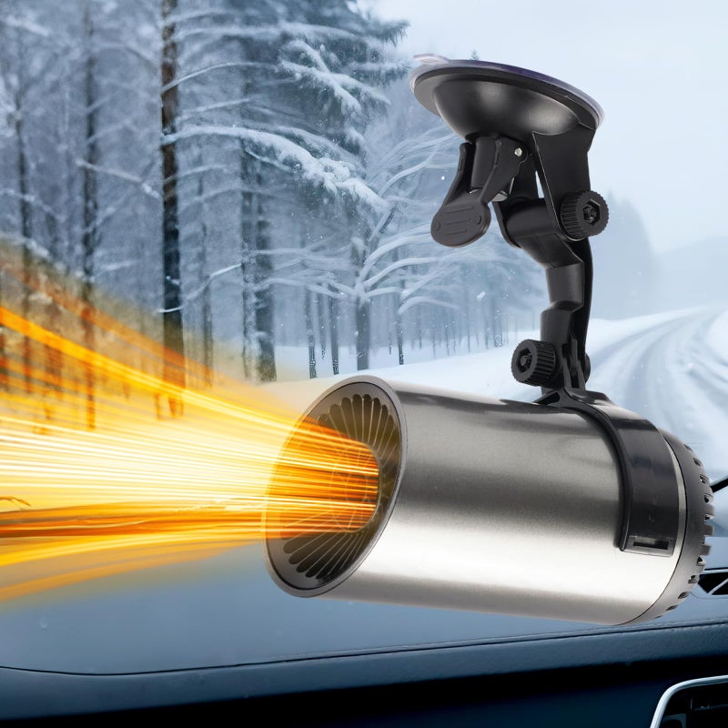 LLWAN Car Heater, 12V Portable Car Heater that Plugs into Cigarette Lighter, Defroster for Car Windshield, 2 in 1 Heating & Cooling Fast Heating Defrost Defogger with Suction Holder - Image 1
