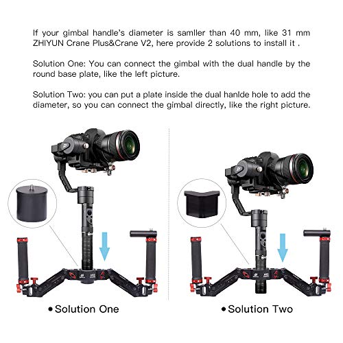 DF DIGITALFOTO DIGITALFOTO Ares Z Axis Spring Gimbal Dual Handle,Damping Detachable Dual Grip Compatible with Crane 2, DJI RS2/RS3 Pro/RS4/RS 4 Pro/Mini/Ronin S/SC, FEIYU AK2000/4000, Moza Air 2 Axis Gimbal - Image 5