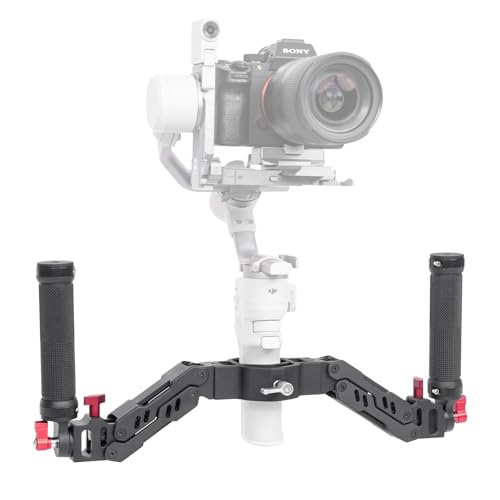 DF DIGITALFOTO DIGITALFOTO Ares Z Axis Spring Gimbal Dual Handle,Damping Detachable Dual Grip Compatible with Crane 2, DJI RS2/RS3 Pro/RS4/RS 4 Pro/Mini/Ronin S/SC, FEIYU AK2000/4000, Moza Air 2 Axis Gimbal - Image 1