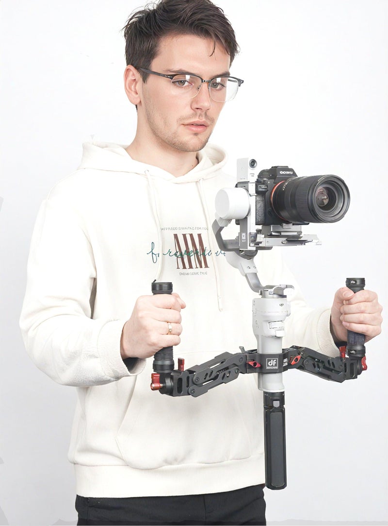 DF DIGITALFOTO DIGITALFOTO Ares Z Axis Spring Gimbal Dual Handle,Damping Detachable Dual Grip Compatible with Crane 2, DJI RS2/RS3 Pro/RS4/RS 4 Pro/Mini/Ronin S/SC, FEIYU AK2000/4000, Moza Air 2 Axis Gimbal - Image 2
