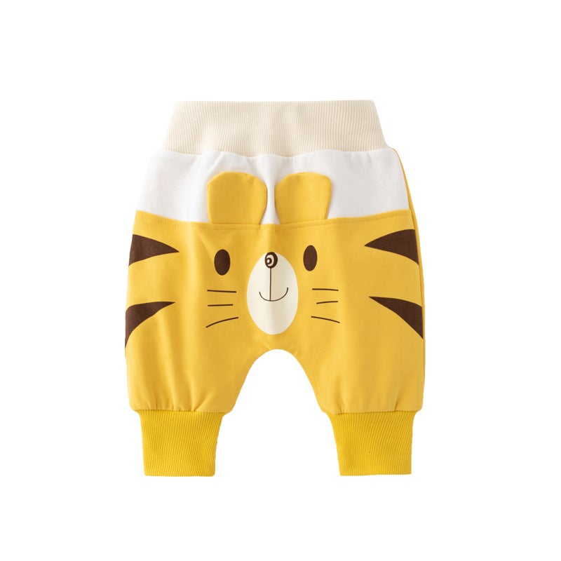 0-2 Year Old Baby Four-Season Pants Yellow Tiger Baby All-Match Loose Cartoon Harem Pants Big Pp Pants - Image 3