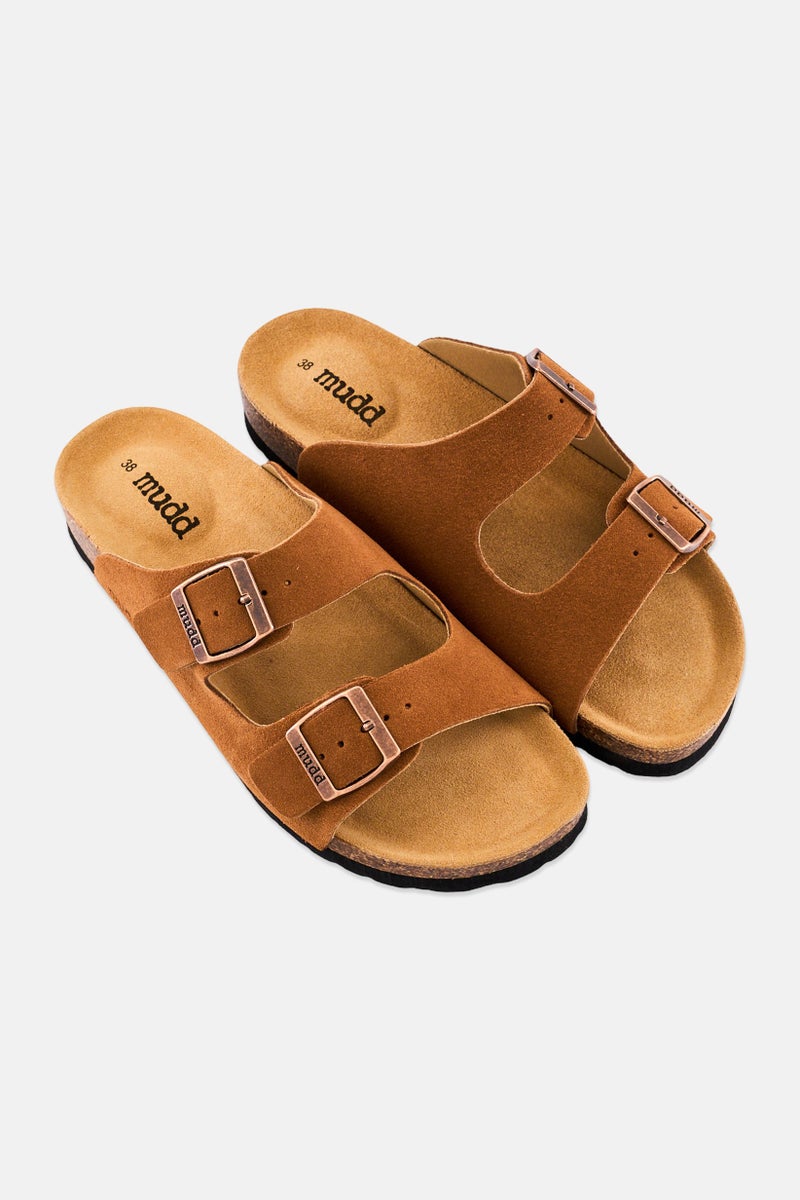 Mudd Women Slip On Cork Sandals, Brown - Image 3