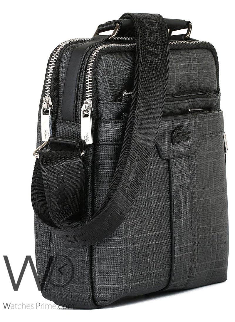 LACOSTE Black Lacoste Crossbody Shoulder Men Messenger Monogram Bag  - Image 5