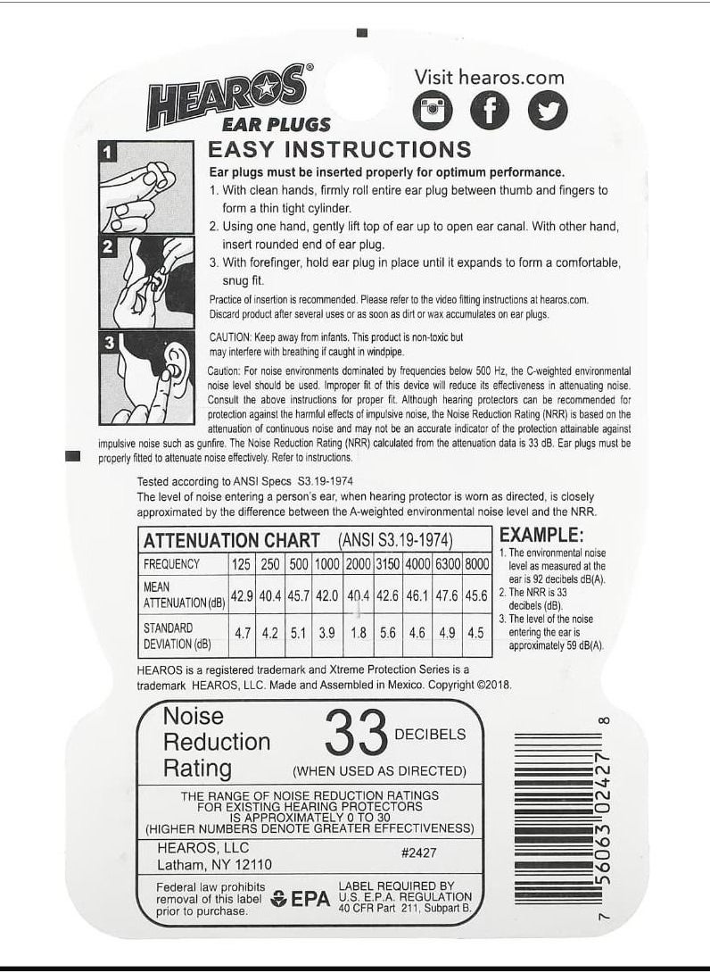 Hearos Ear Plugs, Xtreme Protection, 14 Pair  - Image 2