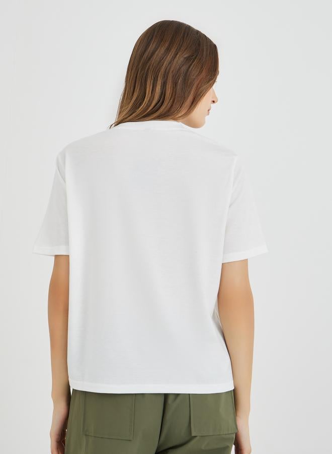 Take Two Embroidered Detail Oversized T-Shirt - Image 4