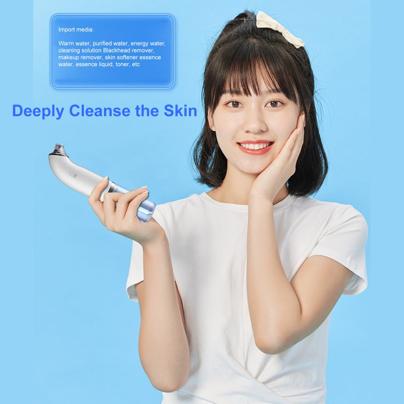 Blackhead Remover: White, 4 Adjustable Suction Levels, 6 Replaceable Heads - Portable, Long-Lasting Battery Pore Cleansing Device for At-Home Skincare, Travel Use - Image 5