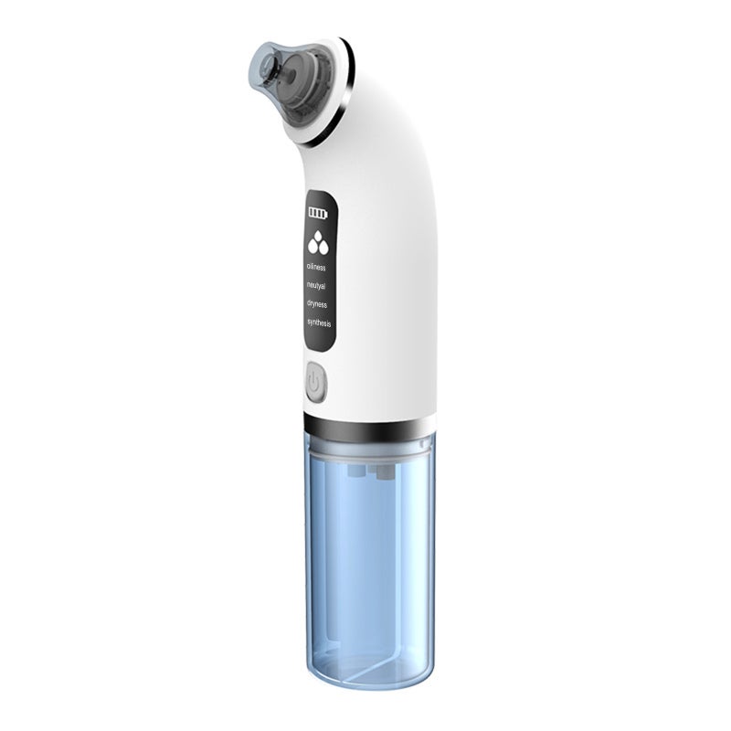 Blackhead Remover: White, 4 Adjustable Suction Levels, 6 Replaceable Heads - Portable, Long-Lasting Battery Pore Cleansing Device for At-Home Skincare, Travel Use - Image 1