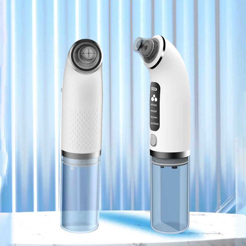 Blackhead Remover: White, 4 Adjustable Suction Levels, 6 Replaceable Heads - Portable, Long-Lasting Battery Pore Cleansing Device for At-Home Skincare, Travel Use - Image 2
