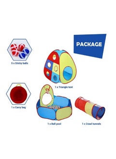 BabyGo BabyGo Portable Kids 3-In-1 Colorful Tunnel Playhouse Ball Pool Ball Pit Tent Summer Indoor Outdoor Play Fun Toy (Balls Not Included, Multicolour), Playhouse Theme  - Image 5