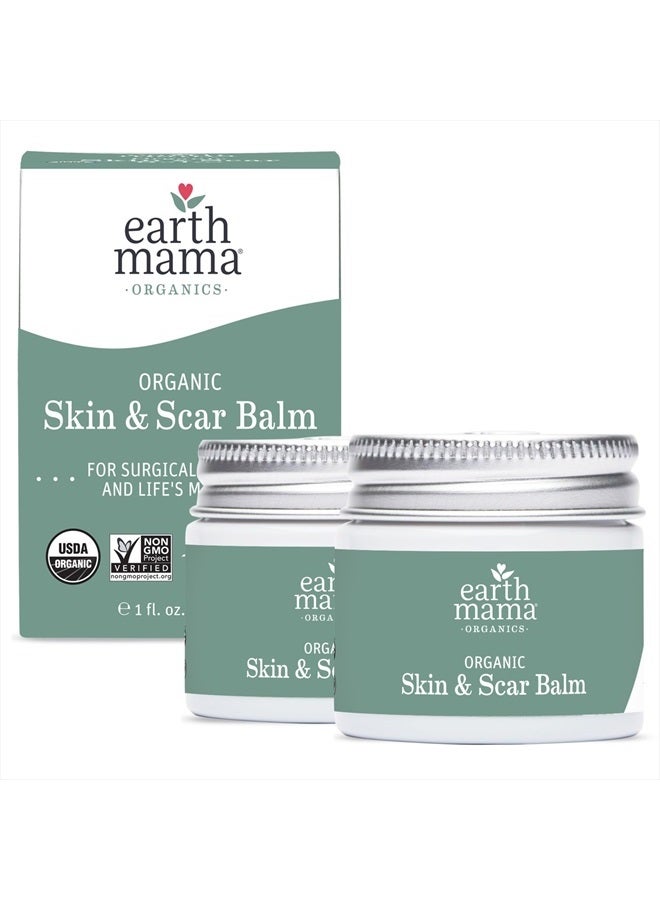 Earth Mama Organic Skin & Scar Balm | Surgical Wound & C-Section Recovery Skin Care, Pregnancy Stretch Mark Scar Treatment with Tamanu Oil & Gotu Kola (2-Pack) - Image 1