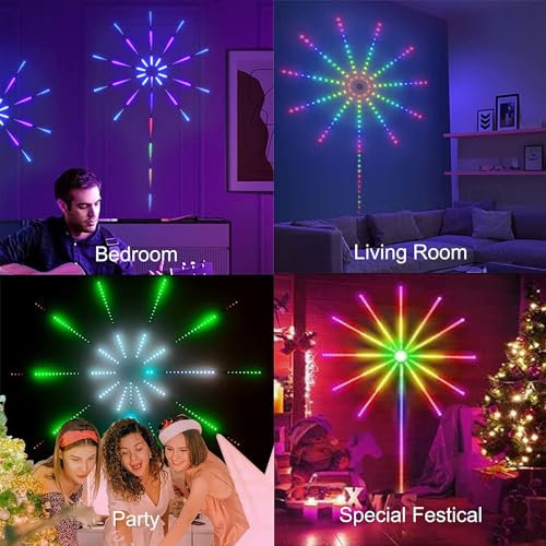 Litehom Firework-Style Smart RGBIC LED Strip | Music & Mic Sync, App + Remote, USB 5 V | Festive Decor for Diwali, Navratri, Christmas, New Year - Image 2