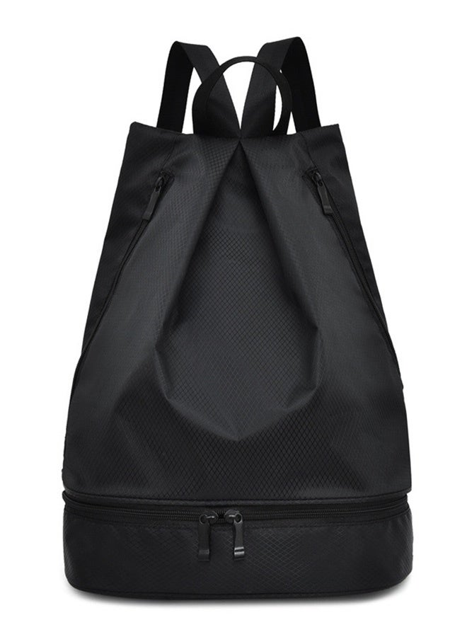 Sports Gym Bag, Waterproof Swimming Backpack With Shoe Compartment & Wet Pocket, Fitness Bag Travel Storage Bag, Portable Duffel Bag, Yoga Bag, Lightweight Packable Backpack, Black Bags For Women And Men-31x40x20cm Bag - Image 1