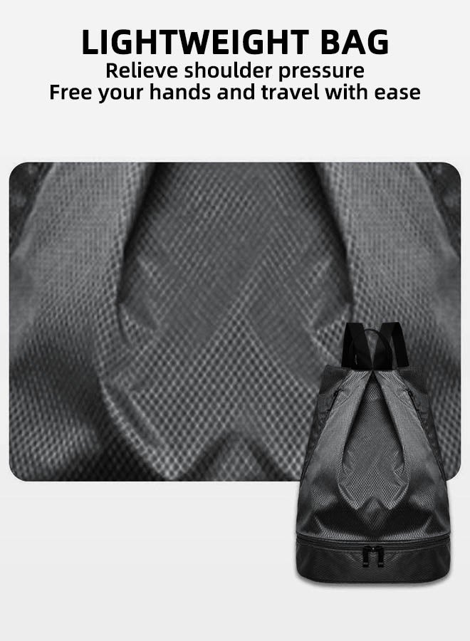 Sports Gym Bag, Waterproof Swimming Backpack With Shoe Compartment & Wet Pocket, Fitness Bag Travel Storage Bag, Portable Duffel Bag, Yoga Bag, Lightweight Packable Backpack, Black Bags For Women And Men-31x40x20cm Bag - Image 4