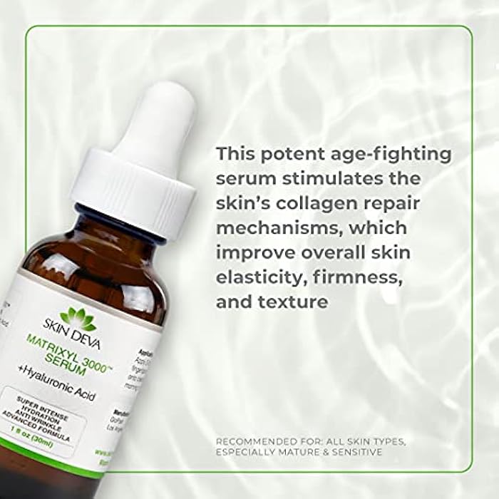 SKIN DEVA 1 fl oz Matrixyl 3000 with Hyaluronic Acid Serum Peptides Serum For Face Hydration with Hyaluronic Acid Stimulates Collagen Repair Mechanisms Lightweight Anti Aging Moisturizer - Image 4