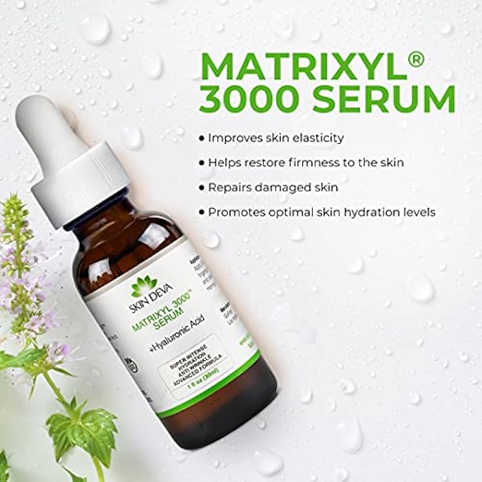 SKIN DEVA 1 fl oz Matrixyl 3000 with Hyaluronic Acid Serum Peptides Serum For Face Hydration with Hyaluronic Acid Stimulates Collagen Repair Mechanisms Lightweight Anti Aging Moisturizer - Image 2