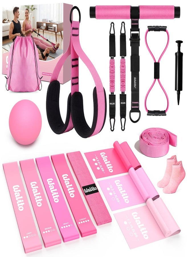 WALITO 15 PCS Pilates Kit, Adjustable Pedal Resistance Band with Handle, Figure 8 Resistance Band for Exercise Women, At Home Workout Equipment Set with Yoga Ball & Booty Bands for Full Body Gym - Image 1