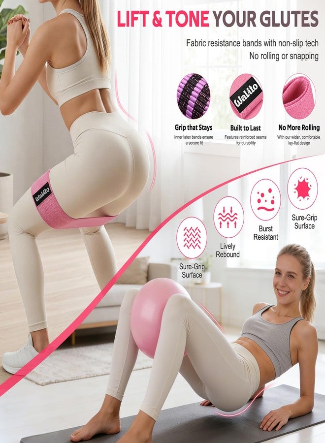 WALITO 15 PCS Pilates Kit, Adjustable Pedal Resistance Band with Handle, Figure 8 Resistance Band for Exercise Women, At Home Workout Equipment Set with Yoga Ball & Booty Bands for Full Body Gym - Image 5