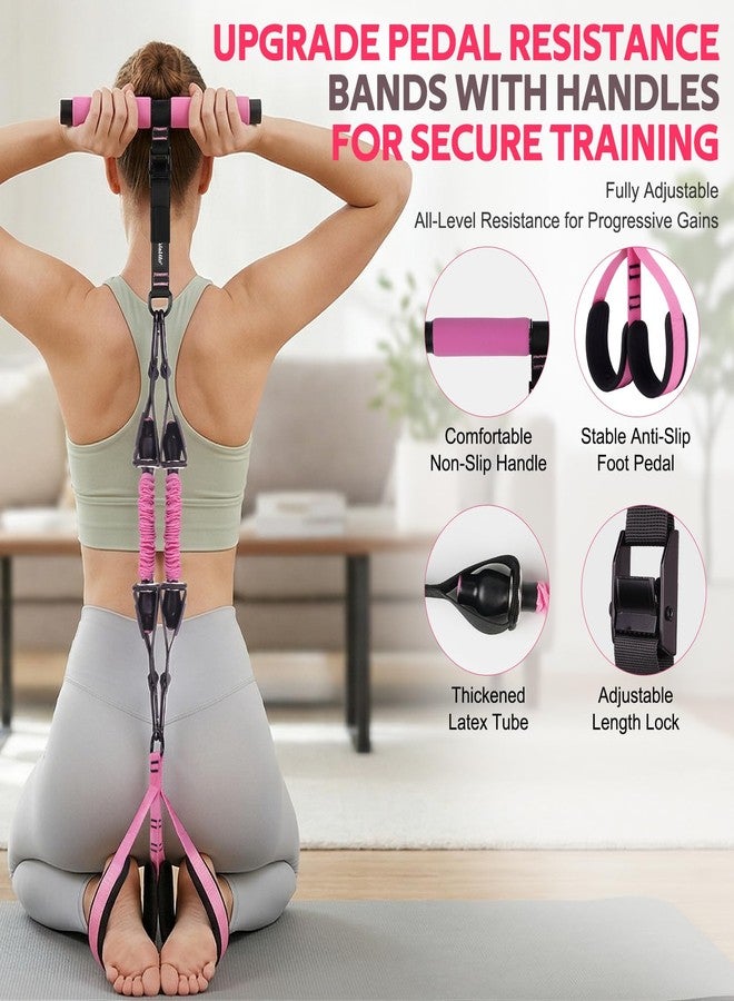WALITO 15 PCS Pilates Kit, Adjustable Pedal Resistance Band with Handle, Figure 8 Resistance Band for Exercise Women, At Home Workout Equipment Set with Yoga Ball & Booty Bands for Full Body Gym - Image 3
