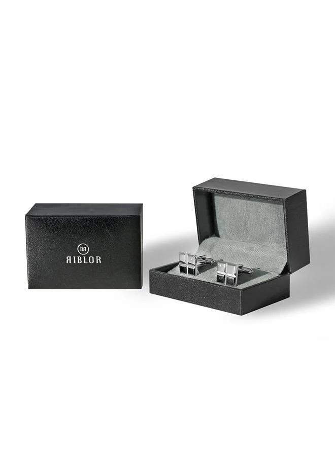 ريبلور Riblor Magnus Cufflinks in Stainless Steel Silver