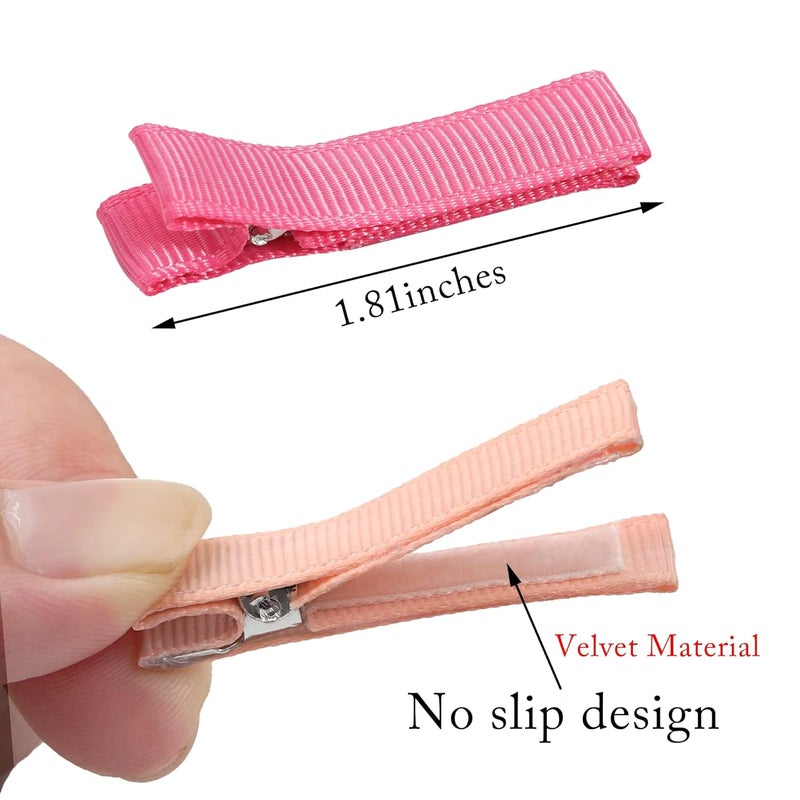 Qearl Baby Hair Clips Barrettes for Fine Hair Tiny 18 Fully Lined Clips Tiny Hair Clips for Baby Girls Infant 50PCS 25Colors in Pairs - Image 2