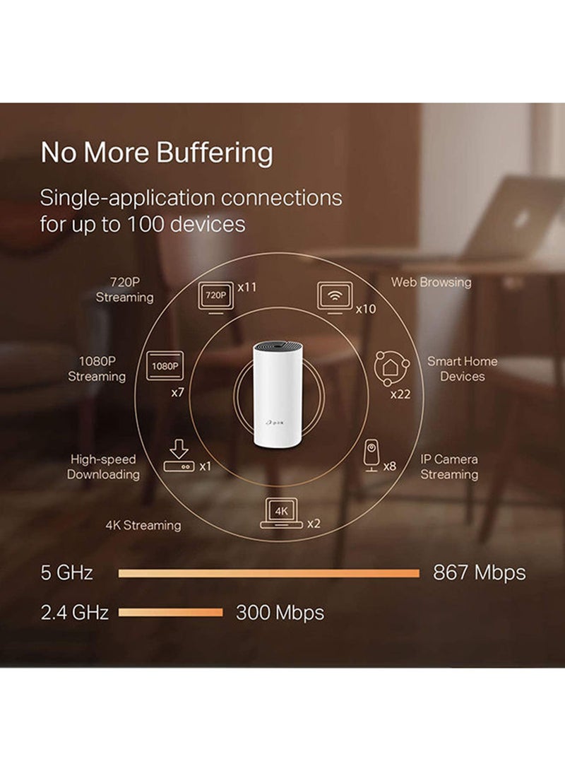 TP-LINK Deco M4 (3-Pack) AC1200 Gigabit Advanced Whole Home Mesh Wi-Fi System, Coverage for 3-5 Bedroom Houses, 100 Devices Connectivity, Parental Controls, Replaces WiFi Router and Extender, Works with Alexa White - Image 2