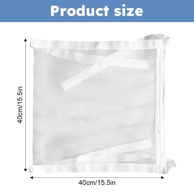 EMVANV Shoe Drying Bag,Laundry Bags Reusable Shoe Dryer Mesh Bags Sneaker Wash and Dry Net Bag Net Laundry Bags with Zipper and Strap for Washing Machine, Shoes, Clothing(Size:40 x 40cm) - Image 2