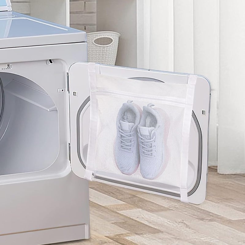 EMVANV Shoe Drying Bag,Laundry Bags Reusable Shoe Dryer Mesh Bags Sneaker Wash and Dry Net Bag Net Laundry Bags with Zipper and Strap for Washing Machine, Shoes, Clothing(Size:40 x 40cm) - Image 5