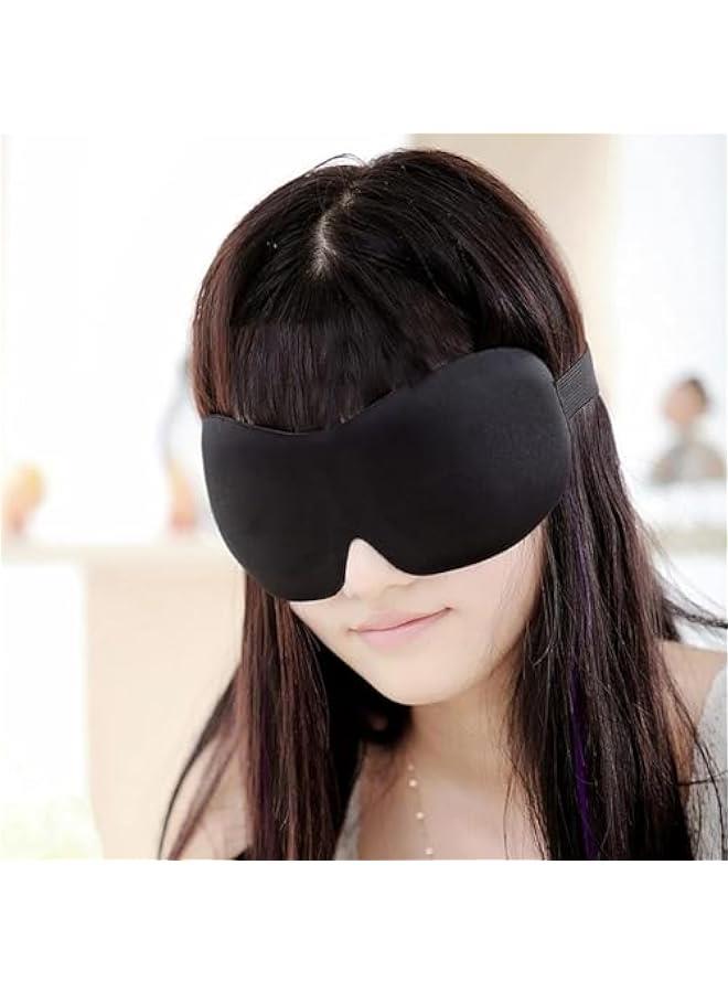 Black Eye Blindfold Relaxed Travel Sleep Eye Cover Stretchy with Fastener Tape Useful Pain-Free Sleep Masks - Image 4
