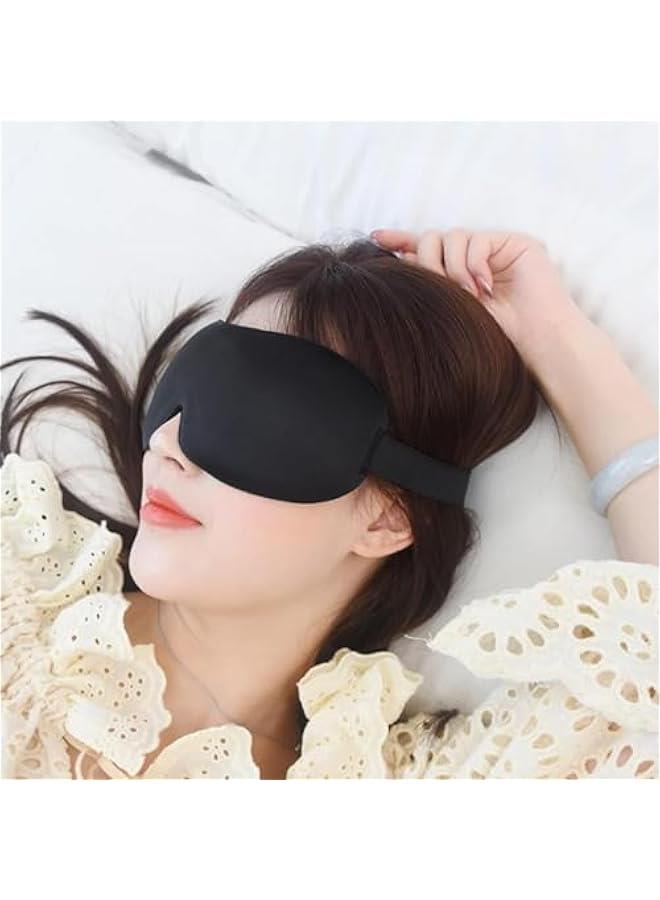 Black Eye Blindfold Relaxed Travel Sleep Eye Cover Stretchy with Fastener Tape Useful Pain-Free Sleep Masks - Image 3