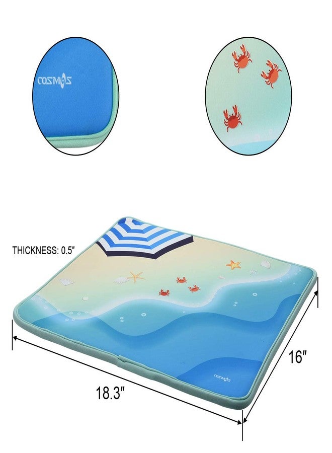 CM Multifunction Soft Neoprene Swimming Pool Mat - Poolside Seating Cushion Pad for Beach, 18 x 15.5 Inches (Beach Pattern) - Image 2