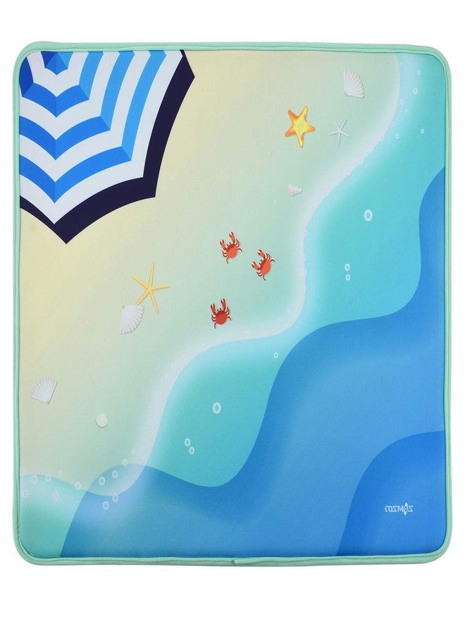 CM Multifunction Soft Neoprene Swimming Pool Mat - Poolside Seating Cushion Pad for Beach, 18 x 15.5 Inches (Beach Pattern) - Image 1