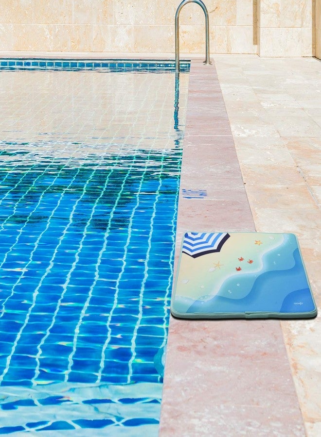 CM Multifunction Soft Neoprene Swimming Pool Mat - Poolside Seating Cushion Pad for Beach, 18 x 15.5 Inches (Beach Pattern) - Image 4