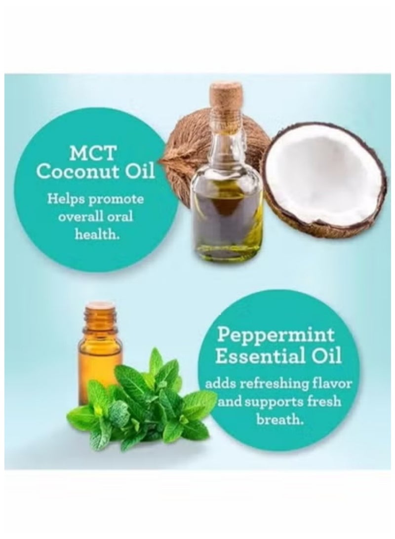 جوراناندا غسول فم جورو ناندا بنكهة جوز الهند والنعناع 8 أونصة سائلة خالي من الكحول لنفس منعش تبييض الأسنان لثة صحية - Image 5