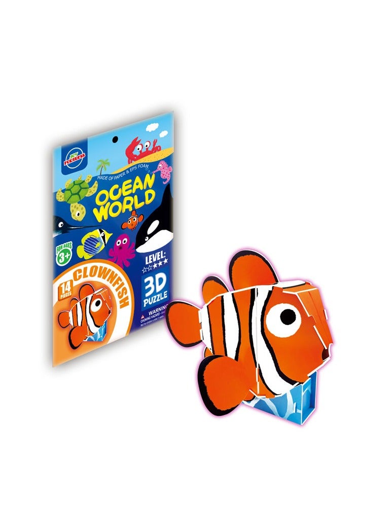 Little Sunshine 14 PCS Clownfish 3D Three-dimensional Jigsaws Puzzle for Kids Toys for Boys Girls DIY Crafts 3D Puzzle STEM Toys Gifts for Kids Ages 3+ - Image 1