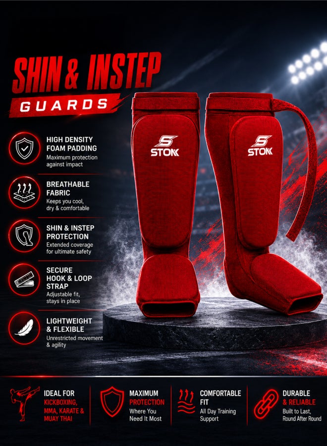 Stonk Shin Instep Guard Protective Leg Pad For Boxing MMA - Image 2