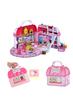 Generic Pet Surprises House Pink toys for kids With Plush Dog - No:72699 