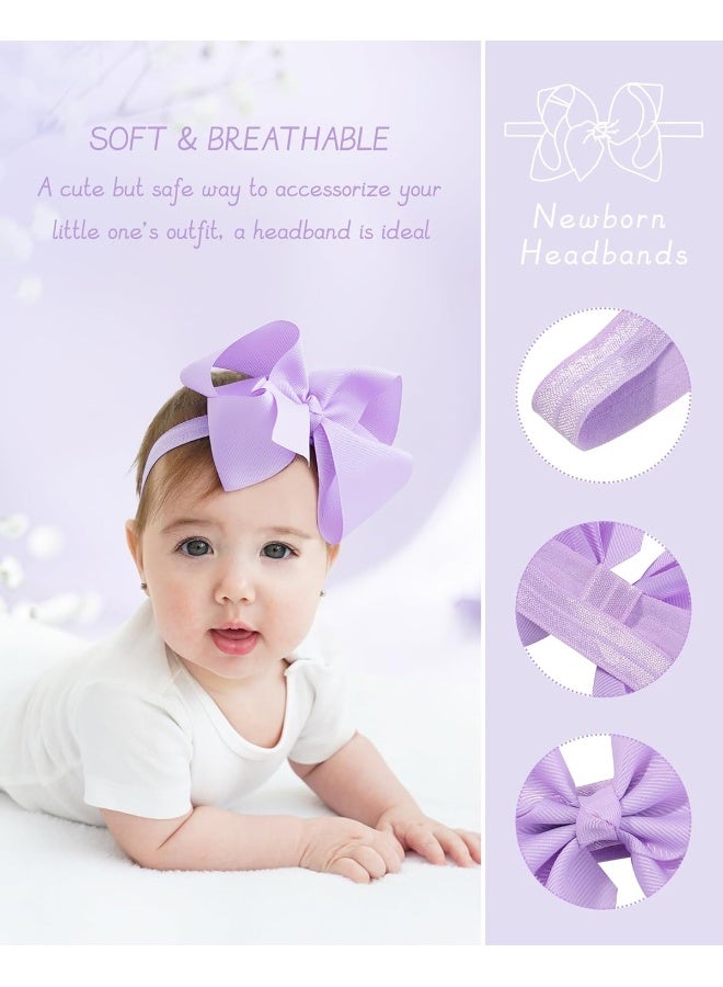 jollybows jollybows 20pcs Baby Girls Grosgrain Ribbon Hair Bows Headbands 6" Elastic Hair Band Hair Accessories for Infants Newborn  - Image 5