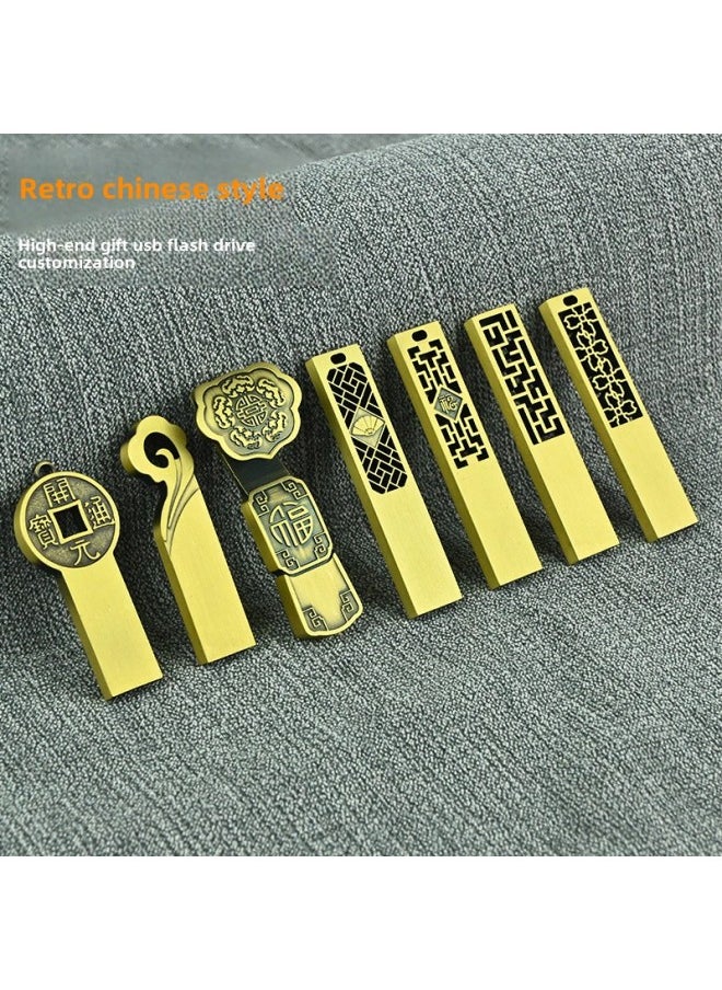 Chinese Style U Disk Logo Bidding Creative Antique 16G Exhibition Gifts 32G High-speed Metal 64G USB-Color:Five-year Warranty-Capacity:128m-128G Custom  - Image 3