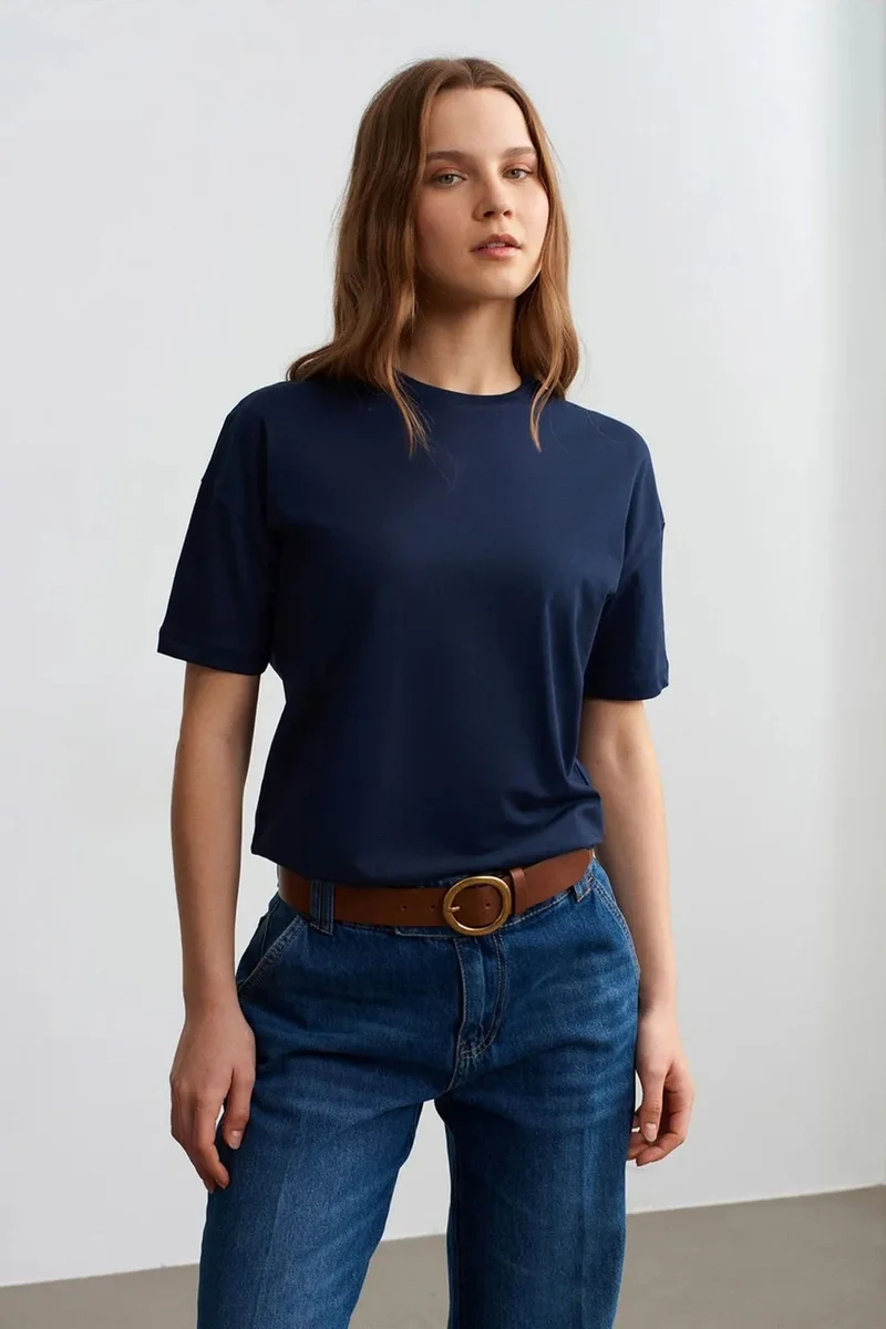 DILVIN Women's Cotton Crew Neck T-Shirt