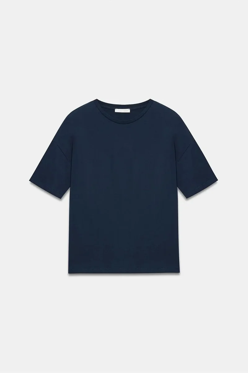 Dilvin Navy Blue DILVIN Women's Cotton Crew Neck T-Shirt for Women | Best Price UAE
