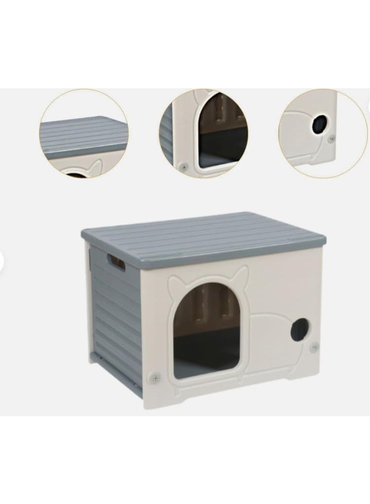 Soofam Cat dog House – Indoor/Outdoor Durable Cat Shelter with Cute Design, Easy to Clean, Weather-Resistant .Stray Cats Kitty Shelter .Cave Bed for Cats & Small Pets (C, 54x41x38 cm) - Image 5