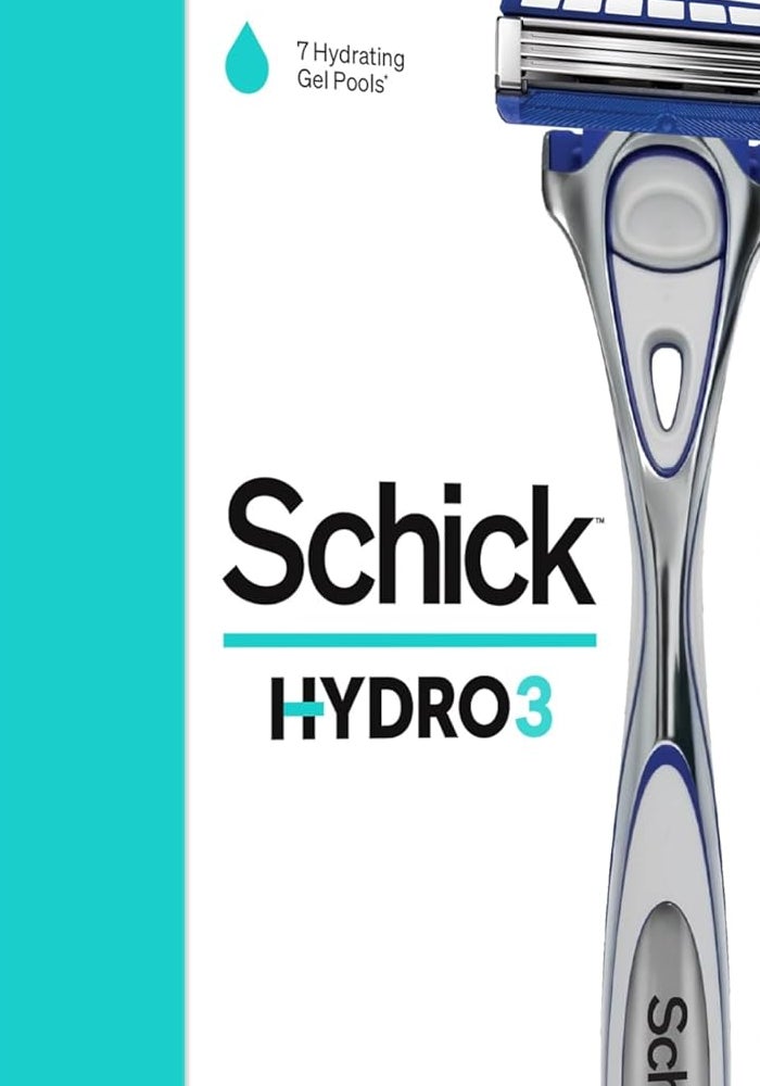 schick شفرة حلاقة شِك هيدرو 3 ثلاثية الشفرات للرجال مع برك جل مرطب ومقبض مريح - Image 2