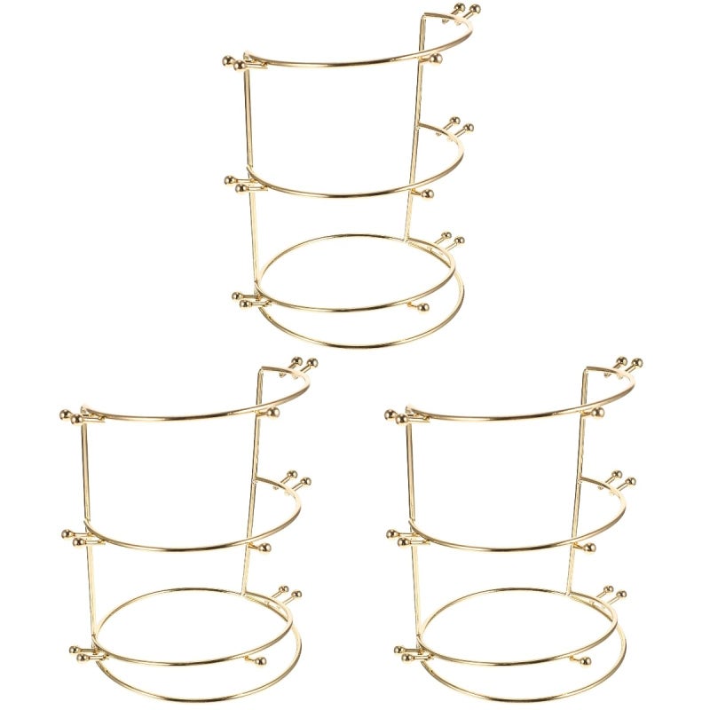 Cabilock 3pcs Crown Display Stand Bridal Headband Metal Tiara Headband Holder Rack Headband Stand Holder Table Hair Hoops Rack Hair Band Rack for Display Headwear - Image 1
