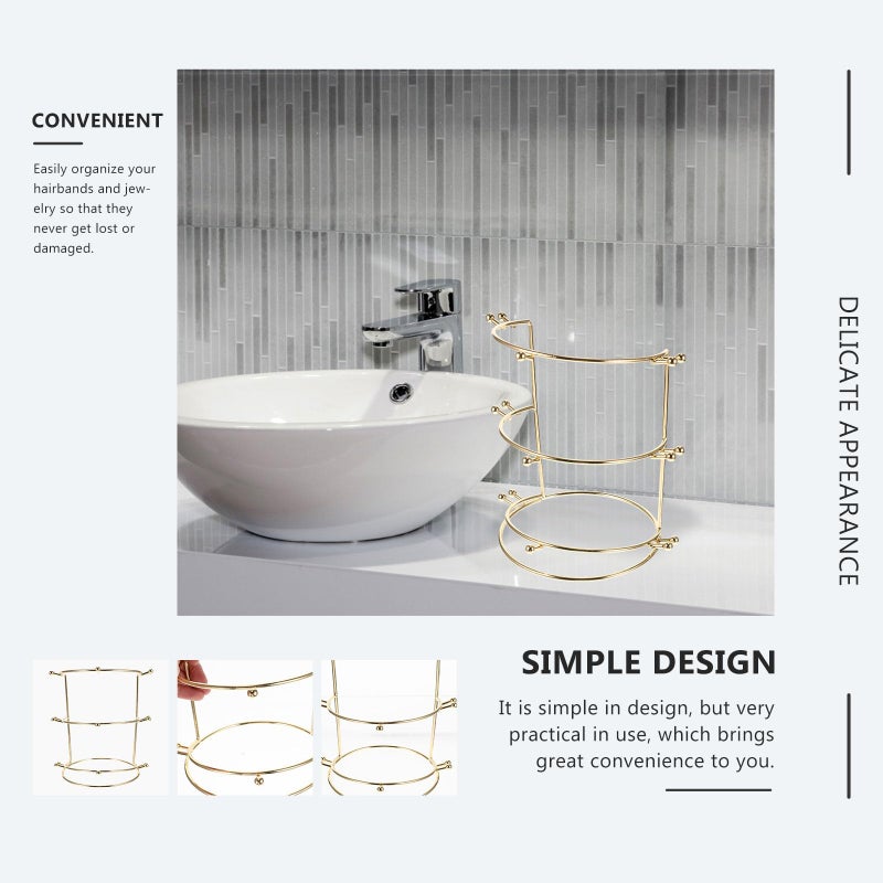 Cabilock 3pcs Crown Display Stand Bridal Headband Metal Tiara Headband Holder Rack Headband Stand Holder Table Hair Hoops Rack Hair Band Rack for Display Headwear - Image 5