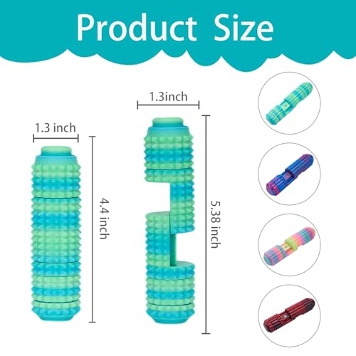 CGXRDK Little Ouchies Pro Fidget Toy 6in1 Keychain with Button Click Spinner and Pain Stim Sensory Tool for Stress Relief - Image 5