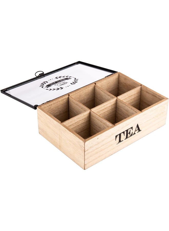 AKDC Wooden Snack Box Comp. 16Cm X 24Cm X 7Cm Cream And Black - Image 2