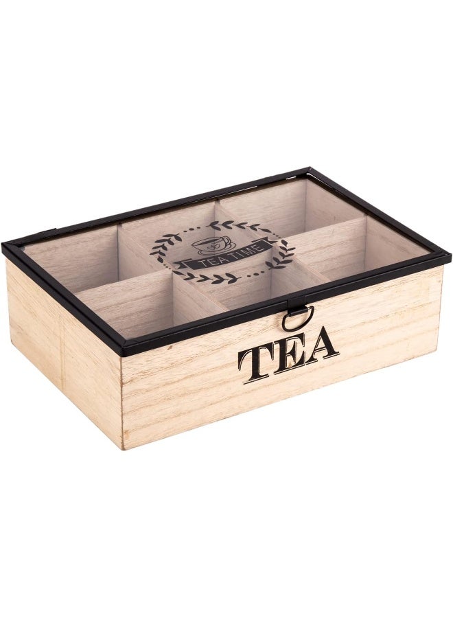 AKDC Wooden Snack Box Comp. 16Cm X 24Cm X 7Cm Cream And Black - Image 1