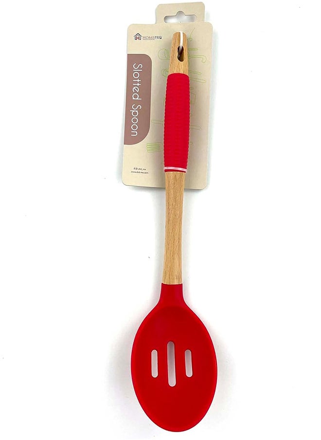 Home Pro Home Pro Slotted Cooking Spoon Silicon Head Assorted Color  - Image 3